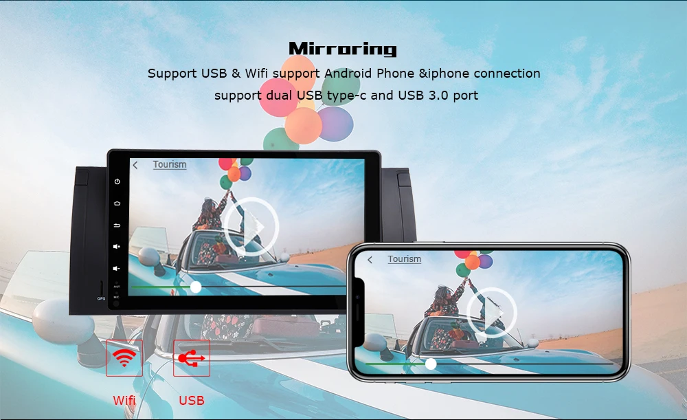 Excellent 9" DSP 8 Core 4GB 64G Android 9.0 Car stereo For BMW X5 E53 BMW E39 5 Series multimedia Radio GPS Audio RDS Steel wheel control 6