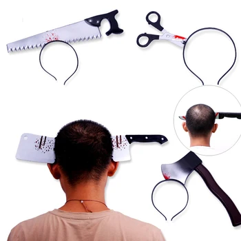 

Halloween Horror Headbands Hair Bands Head Knife Halloween Props Trick Funny Plastic Bloody Halloween Party Supplies