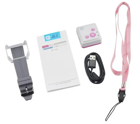 pink with watchband ReachFar gps трекер RF-V16 глобальный мини Персональный GSM GPRS LBS трекер бесплатное приложение платформа трекер с google maps ссылка - Цвет: pink with watchband