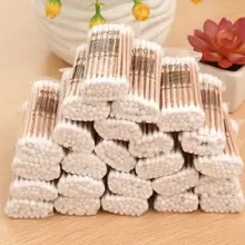 200 шт одноразовые двухсторонние ватные палочки для чистки ушей аппликатор может эффективно удалить Ушную раковину, черный, так что