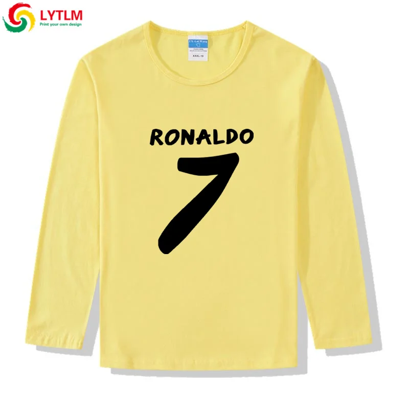 LYTLM Ronaldo 7 рубашки с длинными рукавами для маленьких мальчиков футболки для мальчиков топы для маленьких мальчиков Kleding Meisje, осень, детская одежда для девочек от 8 до 12 лет