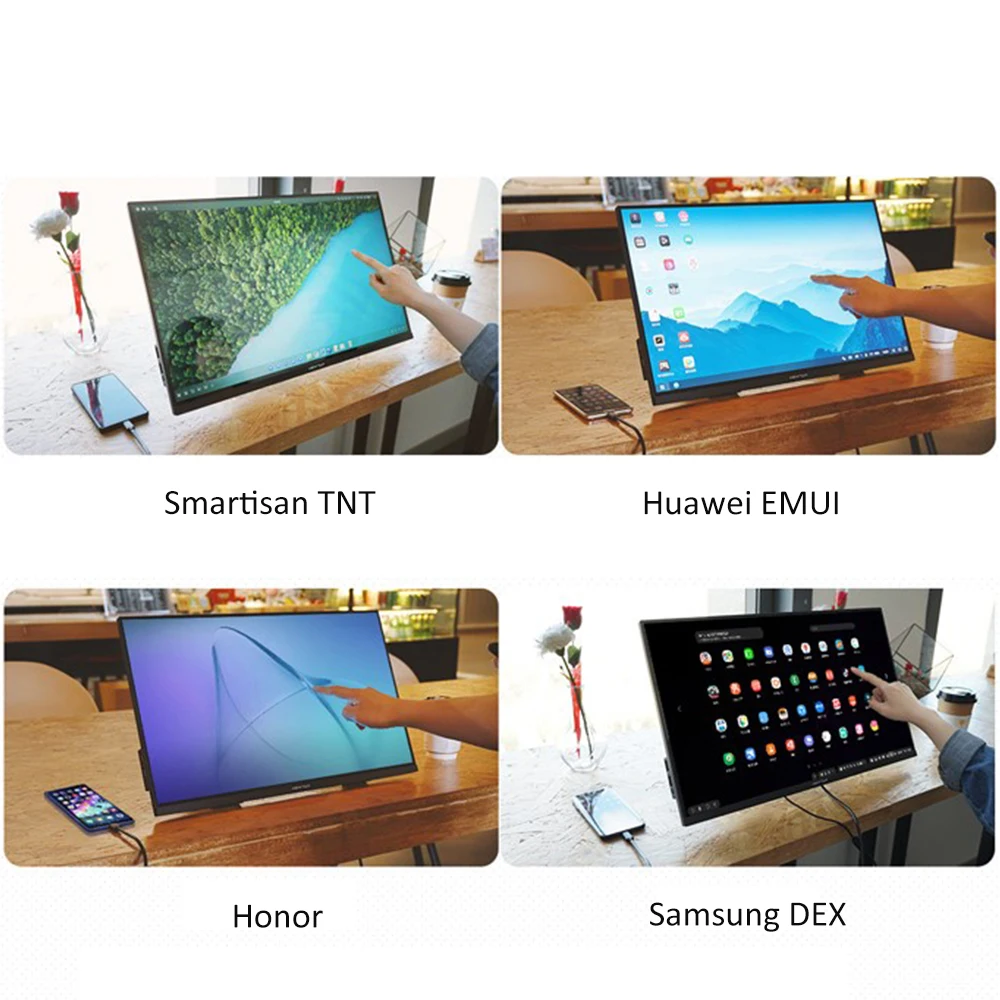24 дюймов сенсорный монитор для Windows MacOS ПК ноутбук HDMI type-c ips сенсорный экран для huawei EMUI Honor samsung DEX htc razer телефон