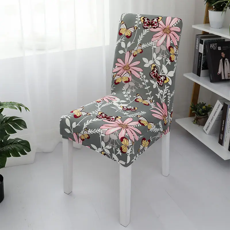 Печать обеденный стул Slipcover современный Съемный Анти-грязный кухонный чехол для