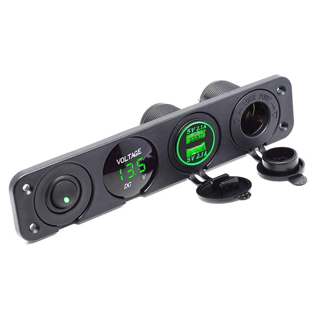 12 V 2.1A автомобиля круглый тумблер с двумя разъемами USB для больных Зарядное устройство для автомобилей лодка морской переключатель автомобильные аксессуары# BL3