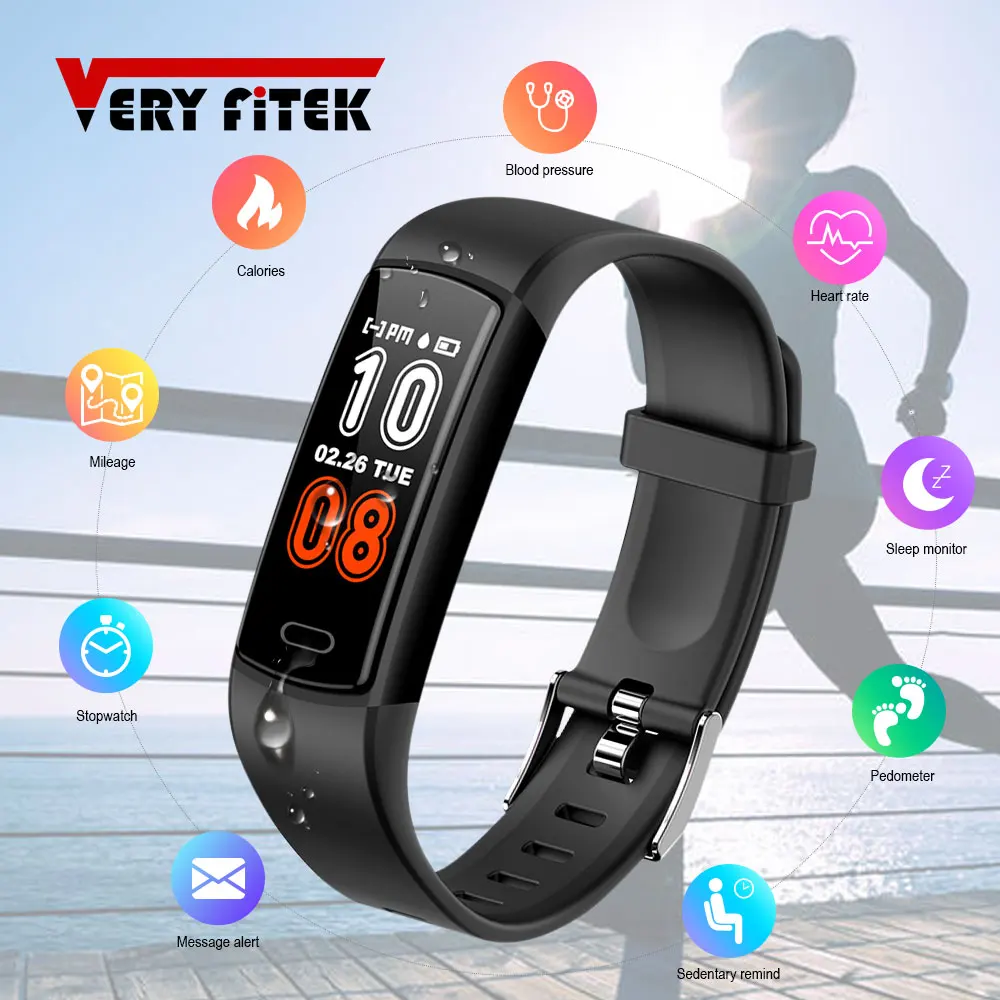 VERYFiTEK Y29 Smart Wristband Heart Rate Monitor Watch Blood Pressure Smart Band Tracker IP68 Waterproof Fitness Bracelet