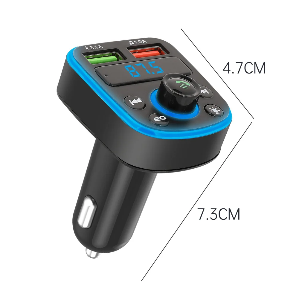 

car FM transmitter wireless hands-free audio receiver quick Charger car MP3 player car accessories Bluetooth 5.0 dual USB