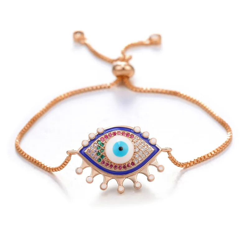 New Evil Eye Браслеты с подвесками в виде греческого глаза/турецкого глаза/сглаза, женские браслеты из серебра и золота, медные женские вечерние ювелирные изделия olho grego - Окраска металла: New Evil Eye