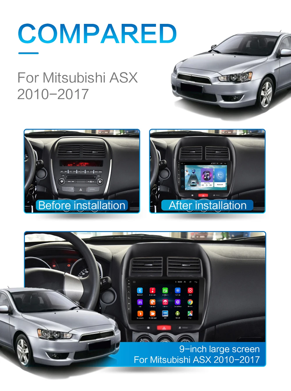 Автомобиль 2G+ 32G плеер для Mitsubishi ASX 2010 2011 2012 2013 4 Core 2 din Android мультимедийный dvd-плеер автомобиля