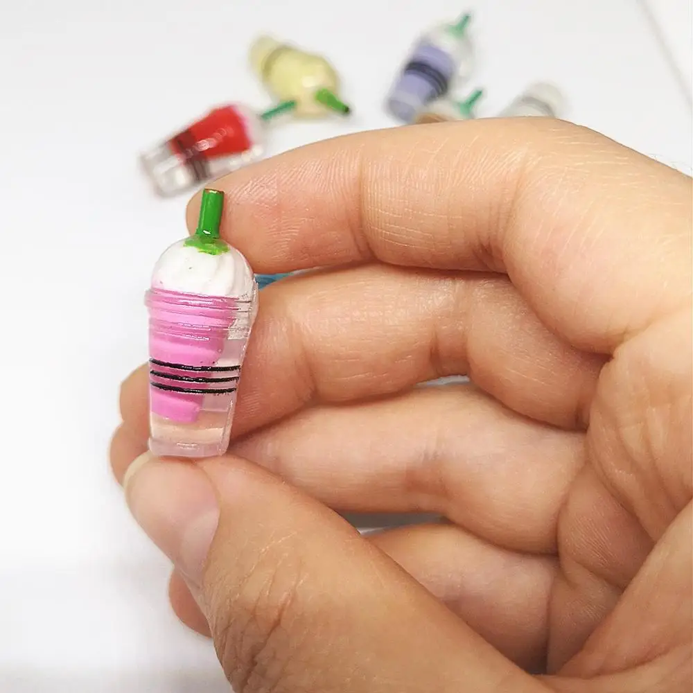 100pcs 13*30mm 3D Drink Bottle Ice Cream Coffee Cup Resin Charms Pendants For DIY Decoration Earrings Key Chains Accessories