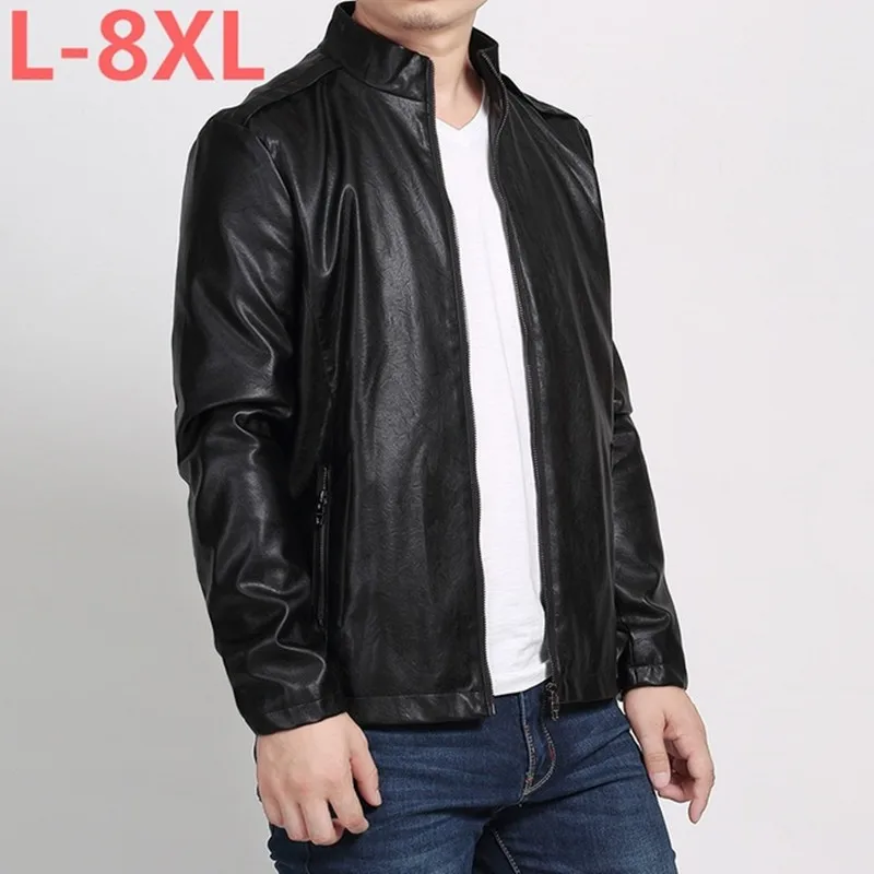 10XL 8XL 6XL 5XL 4XL брендовая куртка из искусственной кожи для мужчин на осень и зиму