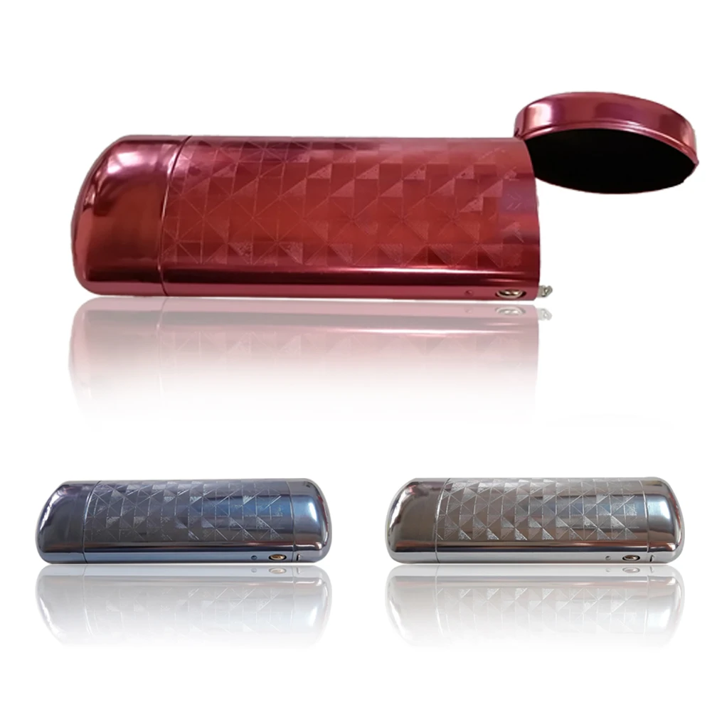 

Storage Aluminum Glasses Case Push Button Spectacle Box Protection Fashion Portable Hard Cover Eyeware Flip Lid Lattice Patterns
