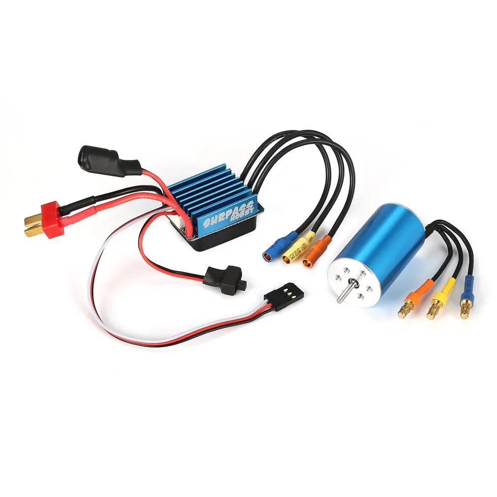 

3674 2838 3100KV 4500KV 4P Sensorless Brushless Motor & 35A Brushless ESC Electronic Speed Controller for 1/14 1/16 1/18 RC Cars