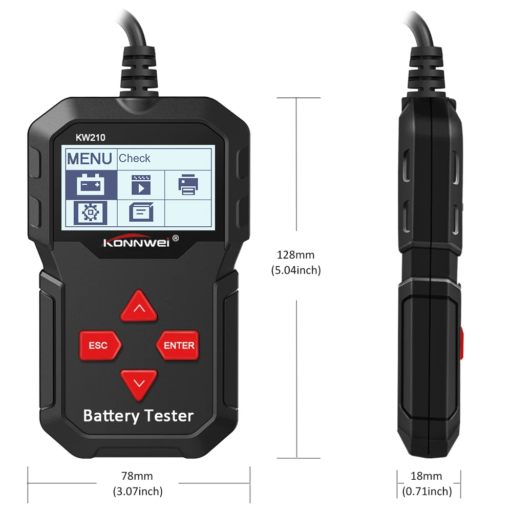 Новейший Konnwei KW210 Автоматический Смарт 12 в автомобильный тестер батарей 100-2000 CCA Автомобильный анализатор батарей инструмент для ремонта авто Regualr затопленный