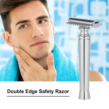 

Double-edged Safety Razor Stainless Steel Manual Shaving Razor Long Handle Traditional Razor Shaving Tool