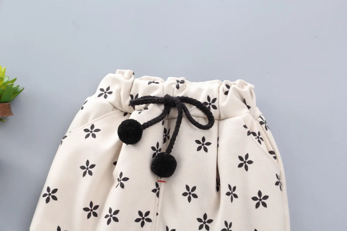 New Style Korean-style plus Thick Cotton Autumn And Winter Men And Women Baby Warm Casual Trousers