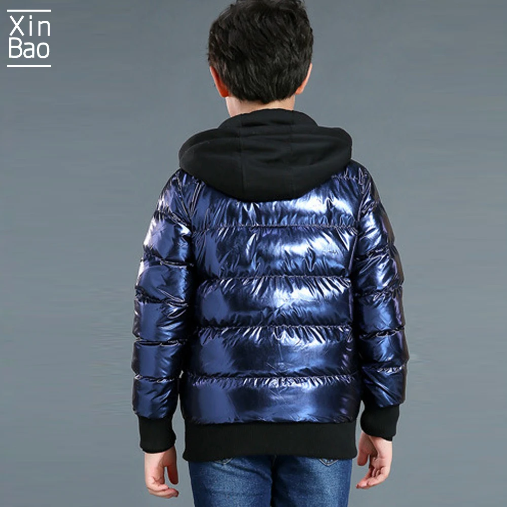 XINBAO/Новая От 8 до 17 лет зимняя куртка для мальчиков хлопковая зимняя куртка теплые куртки с капюшоном для мальчиков новая модная утепленная верхняя одежда крутая