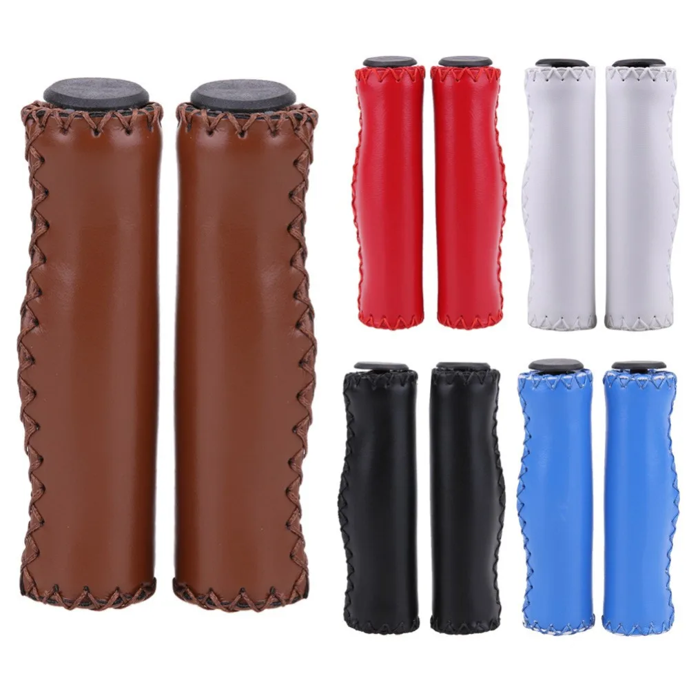 Mountain Cycling Bike Bicycle MTB Handlebar Grips leather Anti-slip Handle Grip#3C04