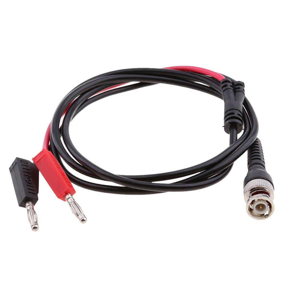 BNC Male to Dual 4mm Banana Plug With Socket Oscilloscope Test Lead Cable 3.5ft (BNC Male to Dual Banana Plug)