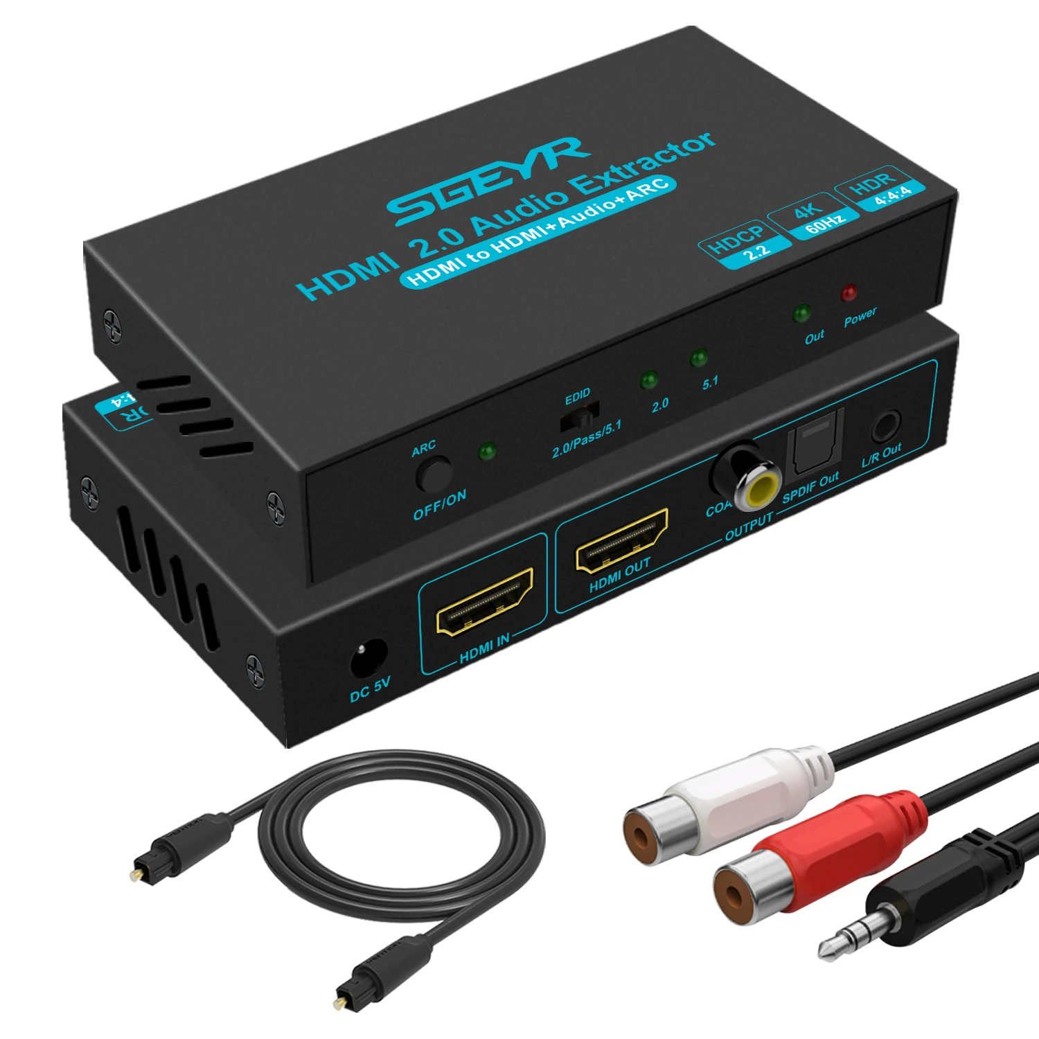 SGEYR HDMI 2,0 аудио экстрактор 3D ARC аудио с оптическим SPDIF и L/R аудио выход для PS3/4, ТВ коробка, ноутбук