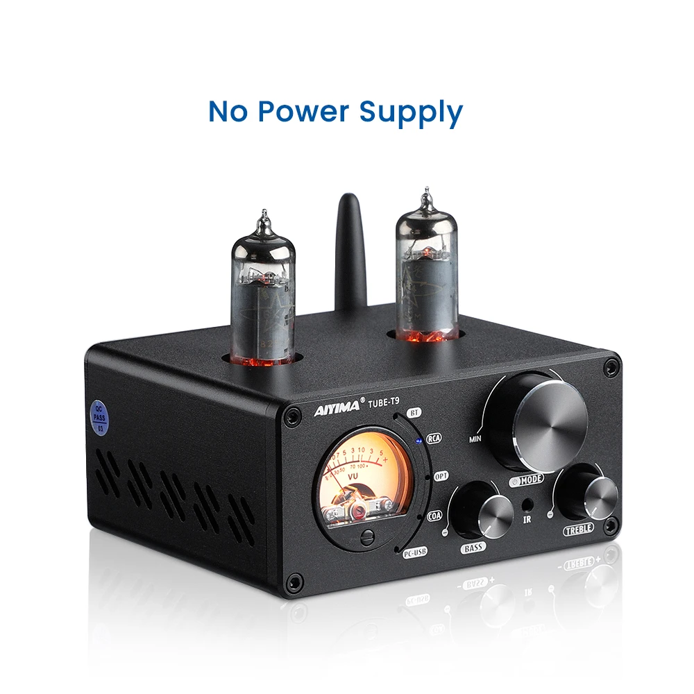 AIYIMA T9 HiFi Bluetooth 5.0 Vacuum Tube Amplifier USB DAC Stereo Amplificador COAX OPT Home Audio Power Amplifier VU Meter 100W 