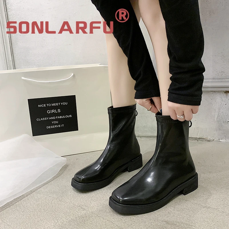 

SONLARFU Thick soled Martin boots female British style student versatile short boots 2020 new single boot breathable thin