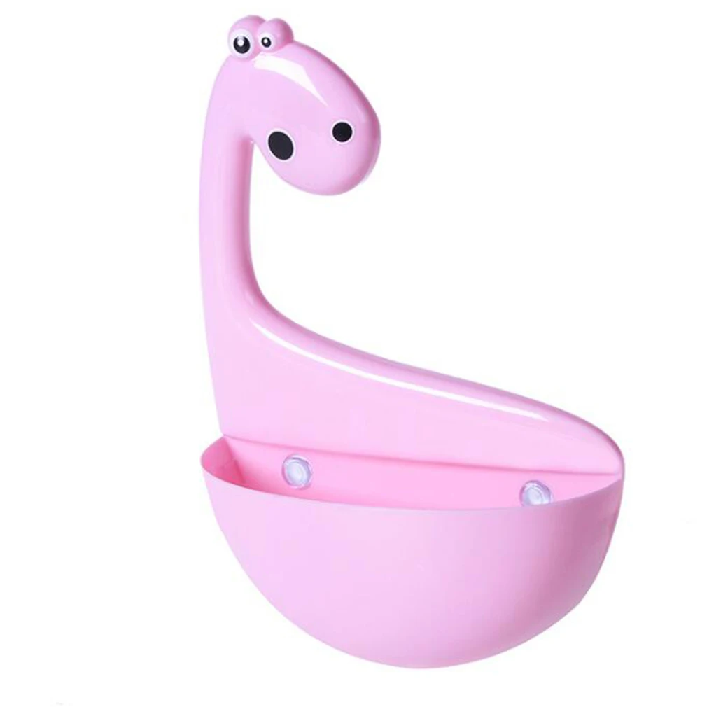 Creative Dinosaur Sucker Toothpaste Rack Toothbrush Holder Cute Practical Drain Rack Bathroom Storage Products - Цвет: pink