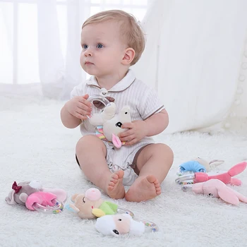 

0-12 Months Baby Rattle Bed Bell Toy Newborn Puzzle Listening Training Early Education Toys Baby Animal Shape Plush Toys Gifts