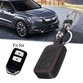 

Black PU Leather Remote Key Case Cover Key Shell Fob 2 Buttons For Honda/CR-V Crosstour