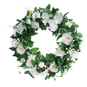 

Silk Front Door Wreath 20 Inches Orchid Floral Garland Large Wreath Home Wall Decor
