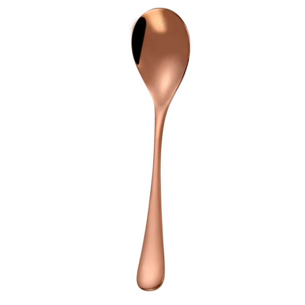 New 1Pc Kitchen Stainless Steel Spoon Coffee Tea Cream Cocktail Stirring Spoons Cutlery Soup Spoons Kitchen Accessories - Цвет: Rose Gold