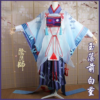 

Anime Onmyoji SP Tamamo no Mae BAIJIN New Skin Kimono Battle Uniform Cosplay Costume Unisex Halloween Free Shipping Customized