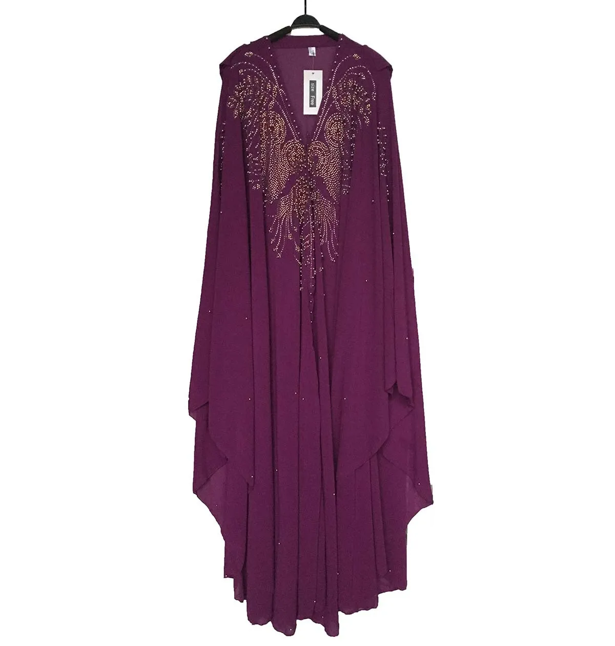Sources African Women's Wear Muslim Style Hot Drill Nail Pearl High Density Chiffon Loose Cloak Shawl