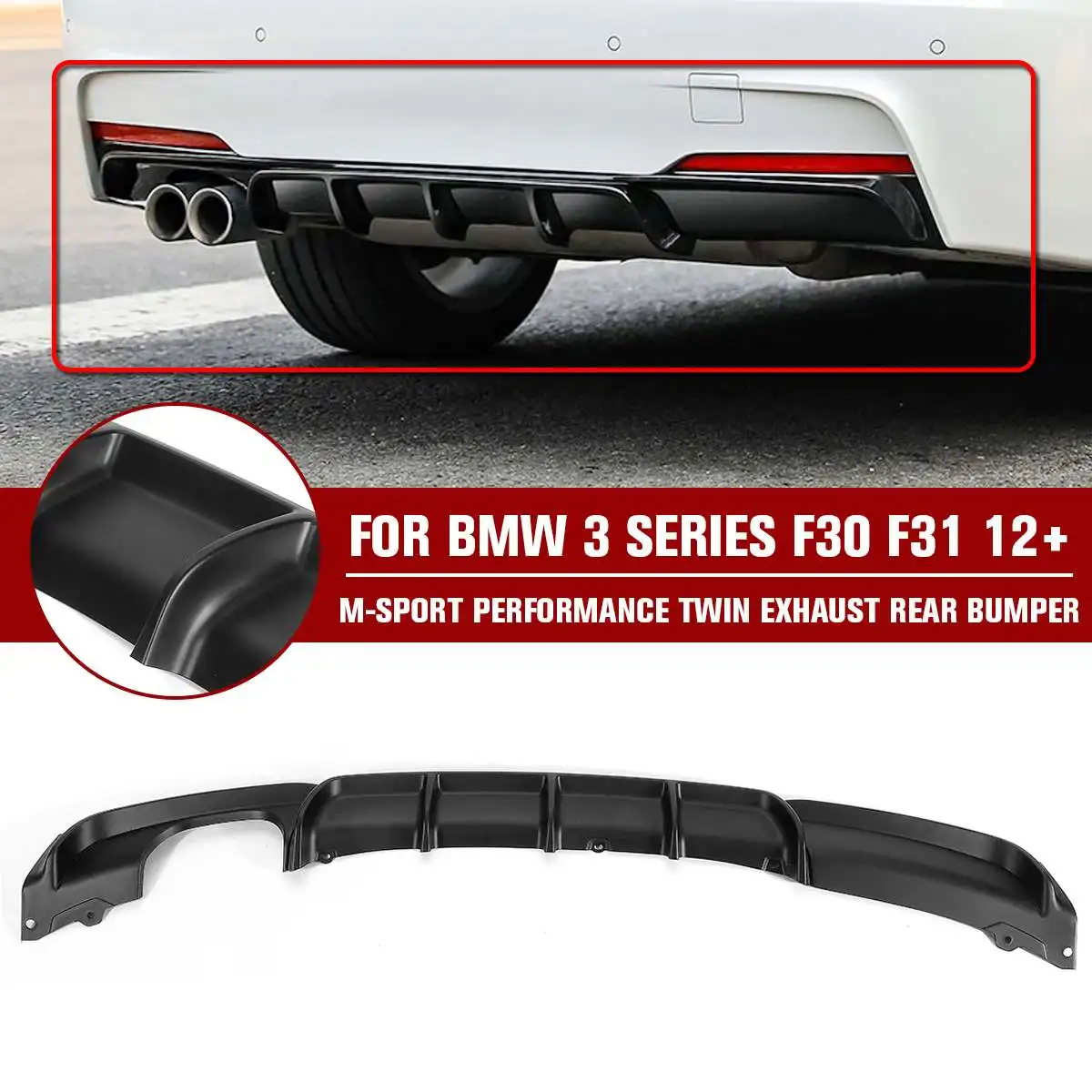 

NEW Back Bumpers Diffuser Matte Black Rear Bumper Diffusers FOR BMW 3 SERIES F30 F31 M-Sport Rear Bumper 12+