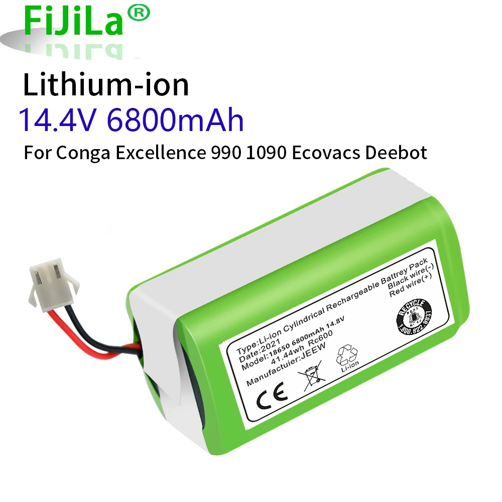 Литий-ионный аккумулятор 2021 14 4 В 2800 мАч для Conga 990 Ecovacs Deebot N79 N79S DN622 Eufy Robovac 11 11S 12 15C 15S