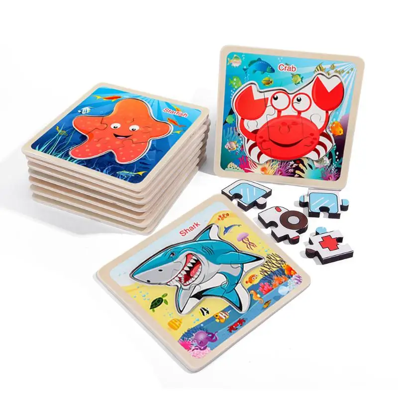 3D Wooden Puzzles DIY Assembly Toys Stereoscopic Handmade Assembled