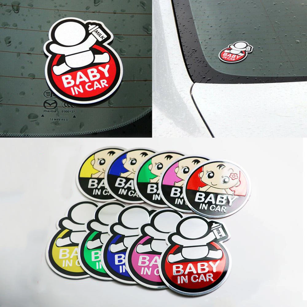 Car-Sticker-Label-Cartoon-Baby-In-Car-On-Board-Aluminum-Paste-Decoration-Safe-Warning-Mark-Window