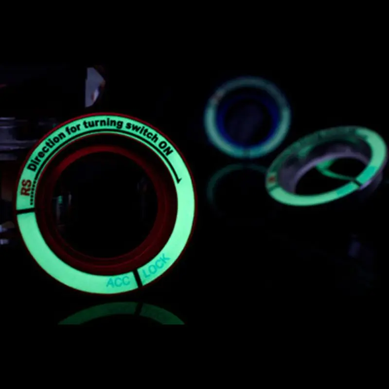 

Car Ignition Switch Cover Luminous Auto Car Ignition Switch Metal Cover Ring Sticker Automotive Interior Stickers