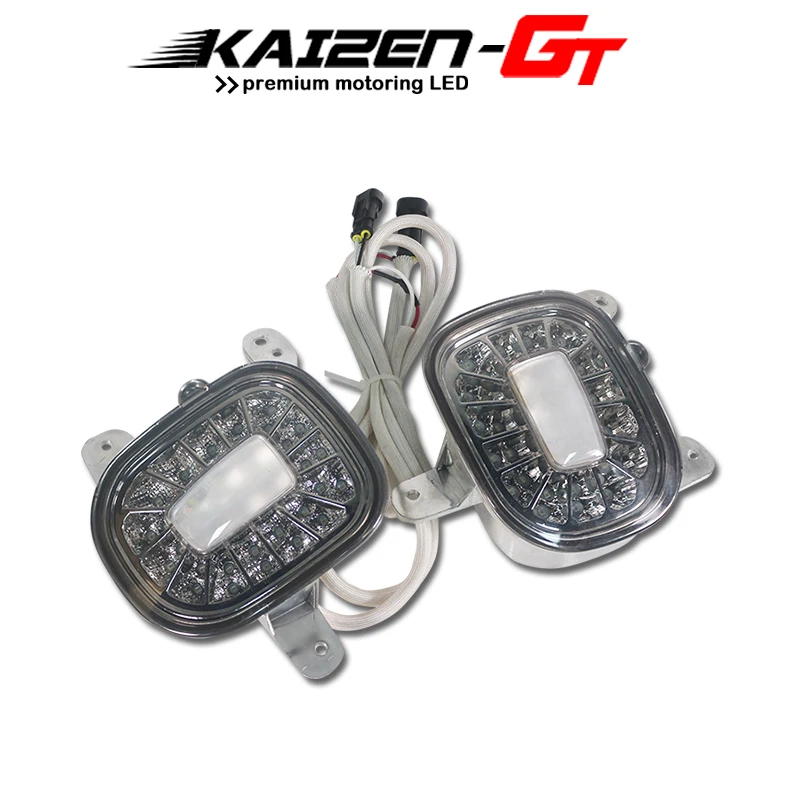 Smoked Lens Red / White LED Rear Bumper Reflectors Lights Fog Tail Lamps with Backup Reverse Lights For 2015~2019 Jeep Renegade