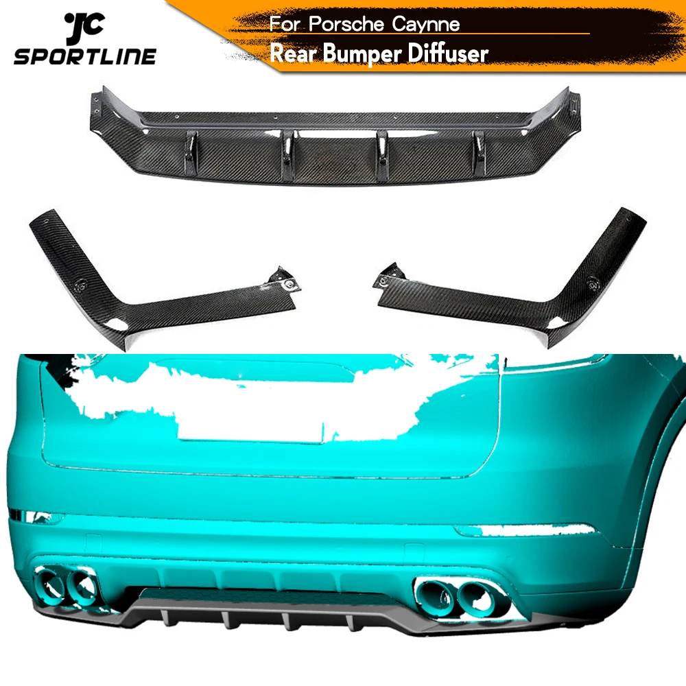 Carbon Fiber Car Rear Bumper Diffuser Lip For Porsche Cayenne Base Sport 4 Door 2018 - 2020 Diffsuer Spoiler Not for Coupe | Автомобили и