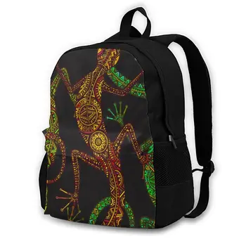 

2020 Backpack Women Shoulder Bag Fashion School Bag For Teenage Girl BackpacksEthnic Tribal Lizard Salamander Travel Bag