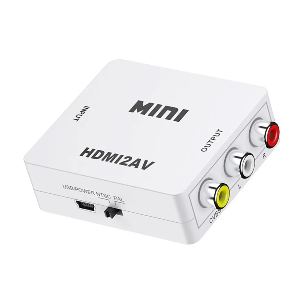 HDMI К AV Scaler адаптер HD видео композитный конвертер коробка HDMI к RCA AV/CVSB L/R видео 1080P мини конвертер