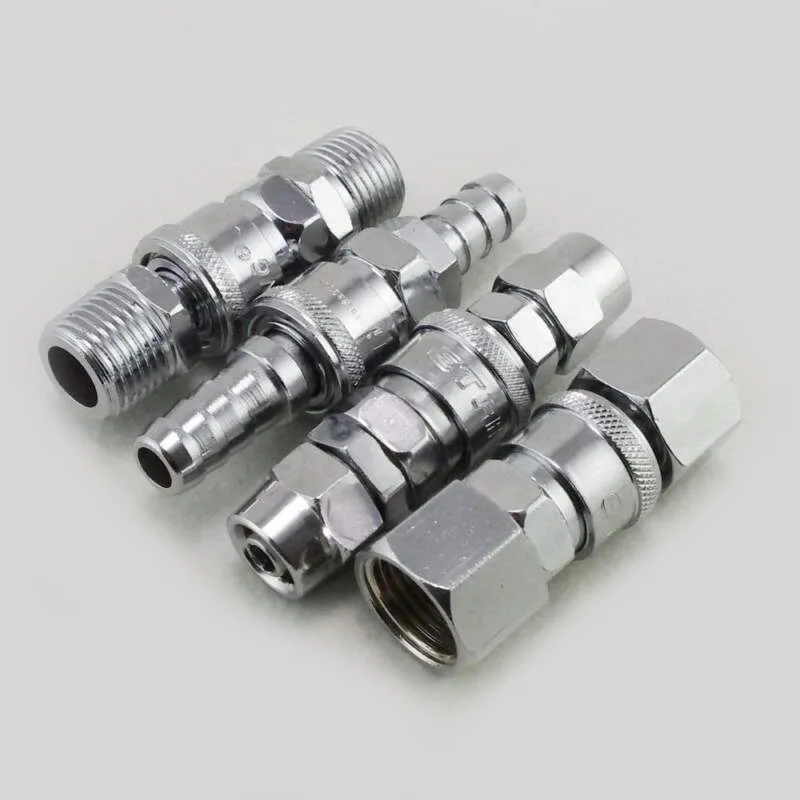 

8pcs 1/2\" Pneumatic Air Compressor Hose Accessory Tools Quick Coupler Plug Socket Connector Set