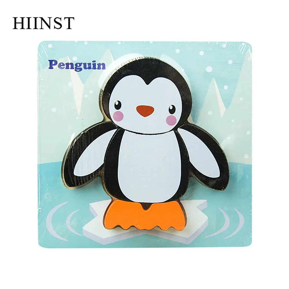 HIINST пазл, игрушки для детей, Kawaii деревянные пазлы с животными, детские развивающие игрушки, развивающие игрушки для малышей - Цвет: T