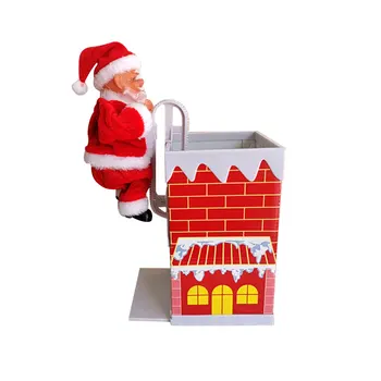 

Santa Claus Climbing Chimney Doll Electric Toy With Music Kids New Year Gifts Xmas Decoration