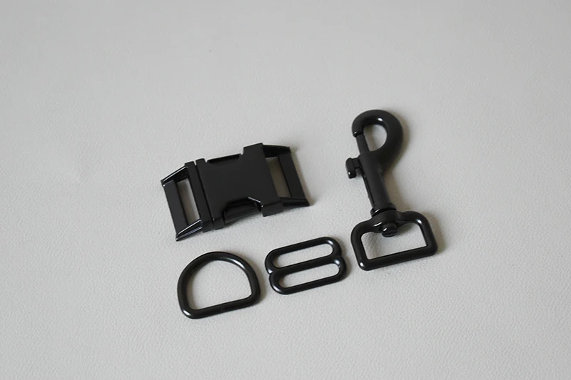 200 setsSide Release Buckle D Ring Tri-Glides Slider Регулируемая пряжка DIY 25 мм воротничок Швейные аксессуары-черный