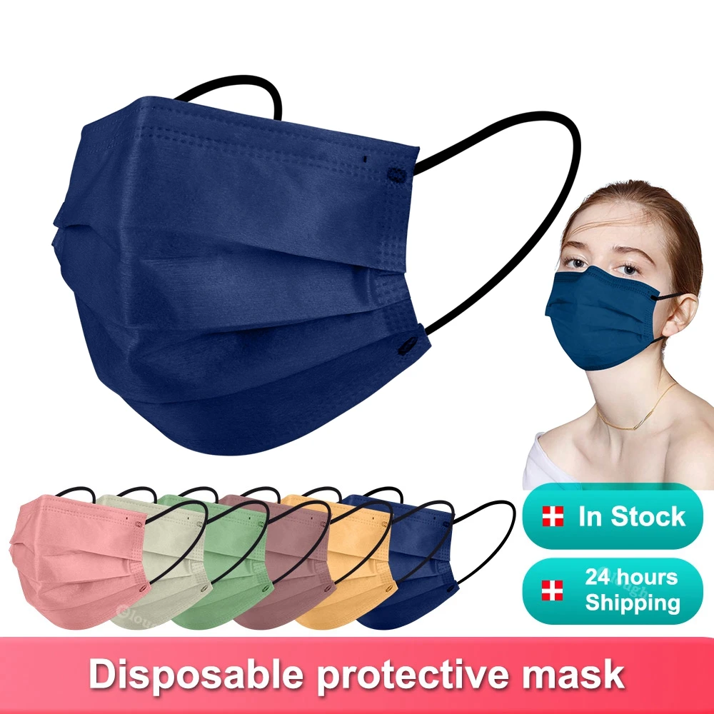 

10/50/100Pcs Adult Protective Dust Mask Disposable Morandi Color Face Masks 3 Layers Filter Multicolor Mascarillas Mouth Masque