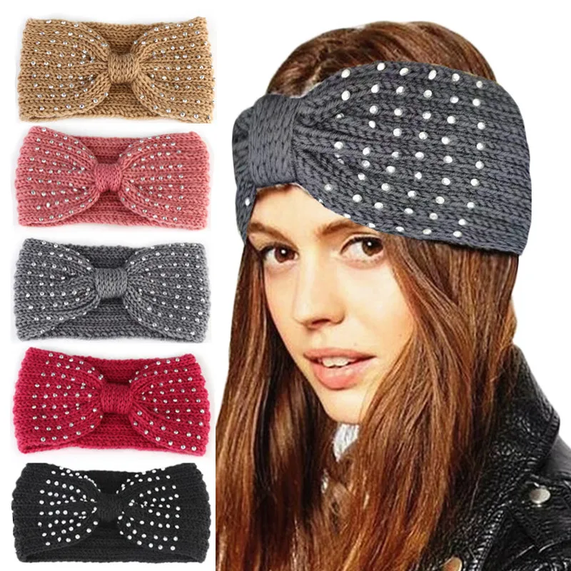 Sequins Headband For Women Winter Warmer Ear Hairband Hair Elastic Punk