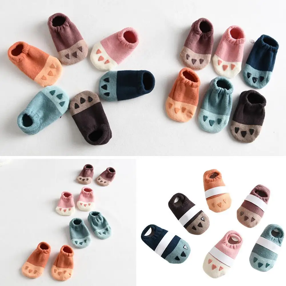 Милые носки для малышей Детские носки-тапочки с рисунком кота для дома Нескользящие толстые носки для мальчиков и девочек, Calcetines, одежда для малышей носки-Тапочки
