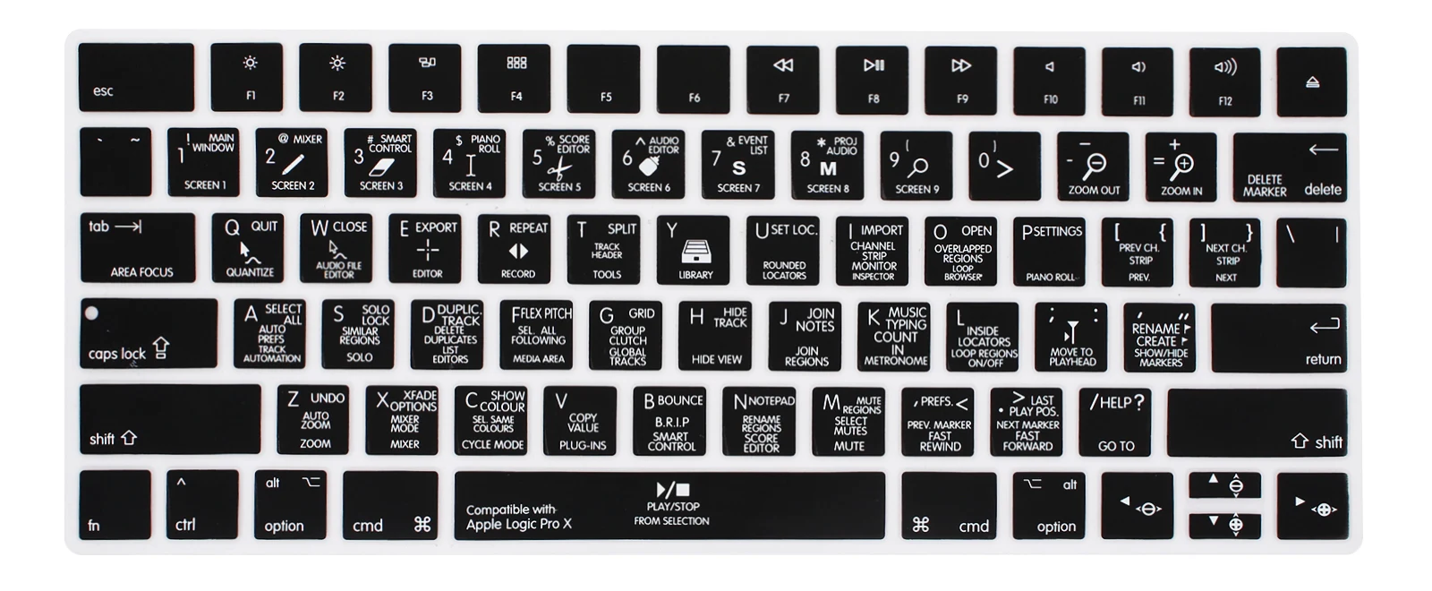 HRH Serato DJ Traktor Pro 2/Traktor Kontrol S4 VIM ярлыки клавиатуры Чехлы силиконовая кожа для Apple Magic Keyboard MLA22B/A US - Цвет: Logic pro X Black