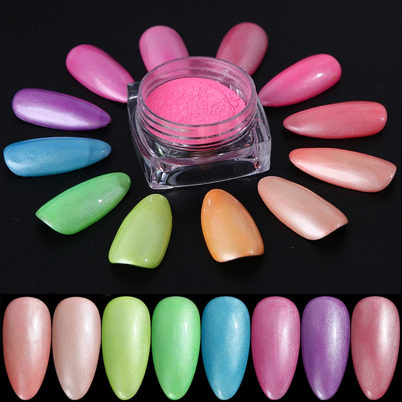 

1Box Colorful Sequin Flakes Nail Glitter Powder Fluorescent Neon Effect Nails Gradient Pigment Nail Art DIY Decorations